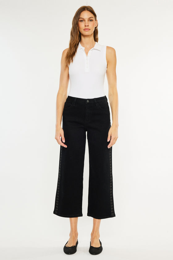 Sterling High Rise Crop Wide Leg Jeans - Official Kancan USA