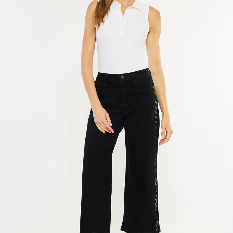 Sterling High Rise Crop Wide Leg Jeans - Official Kancan USA