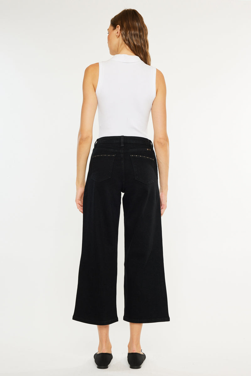 Sterling High Rise Crop Wide Leg Jeans - Official Kancan USA