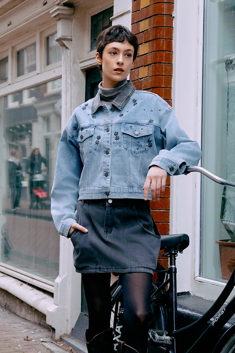 Lucca Denim Crop Jacket - Official Kancan USA