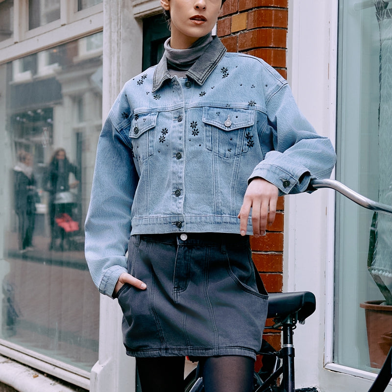 Lucca Denim Crop Jacket - Official Kancan USA