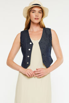  Stripe Tailored Vest