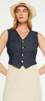 Shelley Stripe Tailored Vest - Official Kancan USA