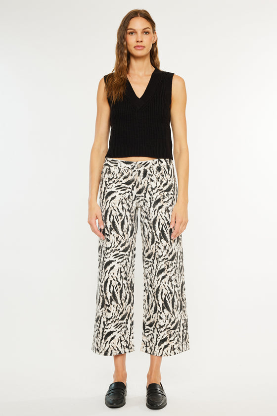 Alonso Mid Rise Crop Wide Leg Jeans - Official Kancan USA