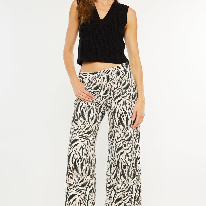 Alonso Mid Rise Crop Wide Leg Jeans - Official Kancan USA