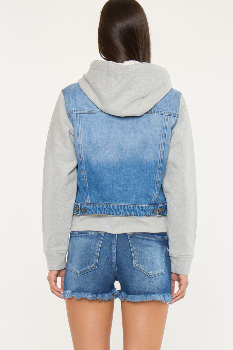 Kenzie Denim Hoodie Jacket | Casual Layered Style – Kancan USA