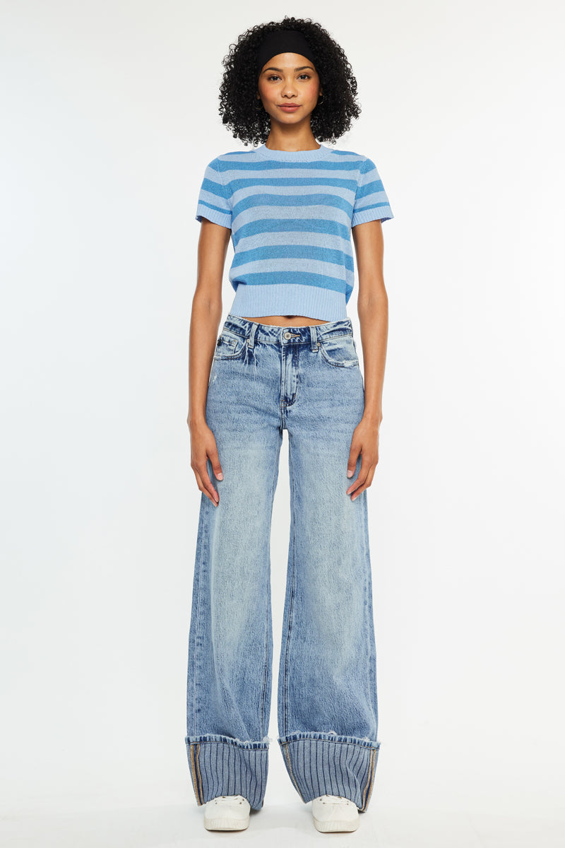 Petal High Rise Wide Leg Jean – Kancan USA