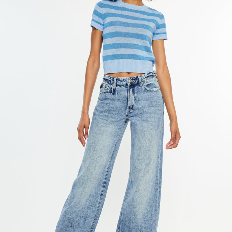 Petal High Rise Wide Leg Jean - Official Kancan USA