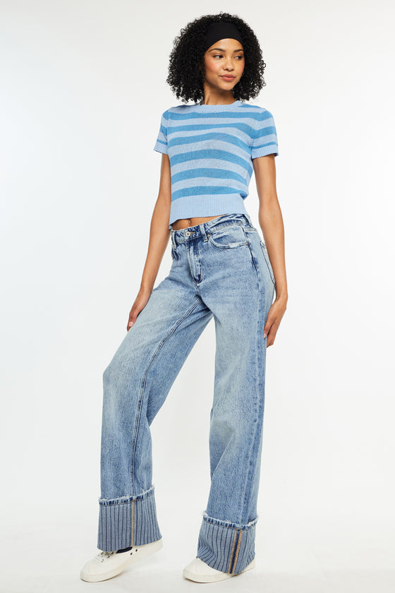 Petal High Rise Wide Leg Jean - Official Kancan USA