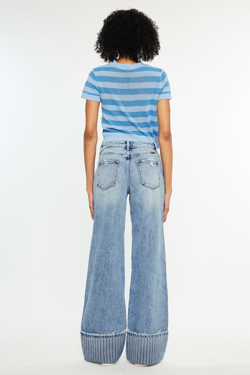 Petal High Rise Wide Leg Jean – Kancan USA