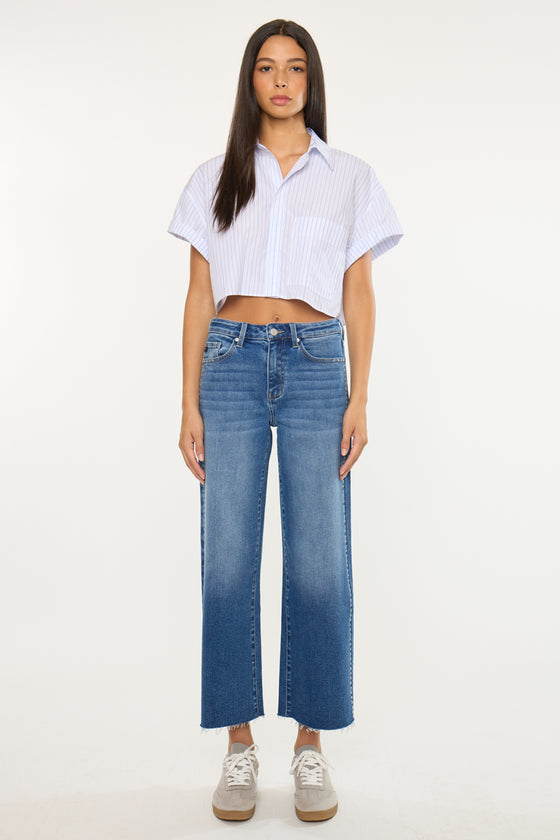 Mailene High Rise Crop Wide Leg Jean - Official Kancan USA