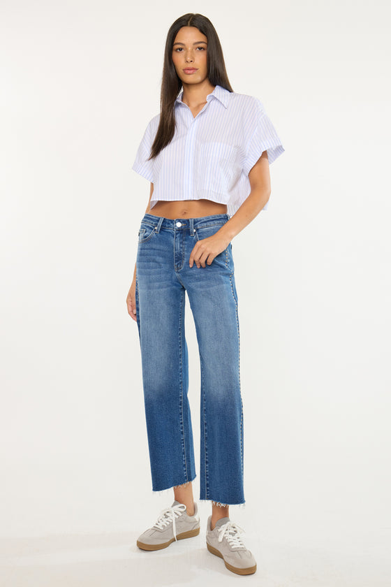 Mailene High Rise Crop Wide Leg Jean - Official Kancan USA
