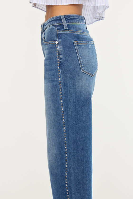 Mailene High Rise Crop Wide Leg Jean - Official Kancan USA