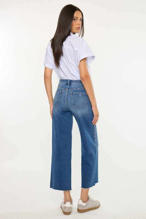 Mailene High Rise Crop Wide Leg Jean - Official Kancan USA