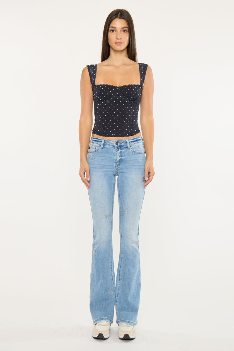 Estrella Mid Rise Flare Jeans