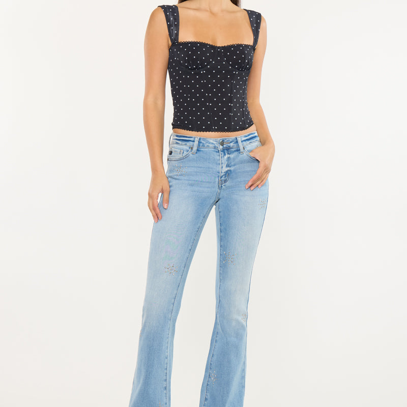 Estrella Mid Rise Flare Jeans