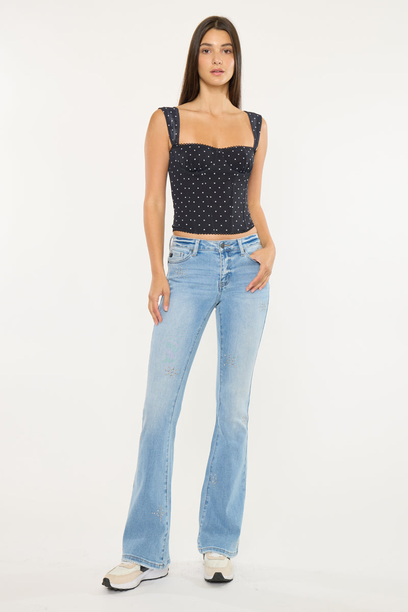 Estrella Mid Rise Flare Jeans