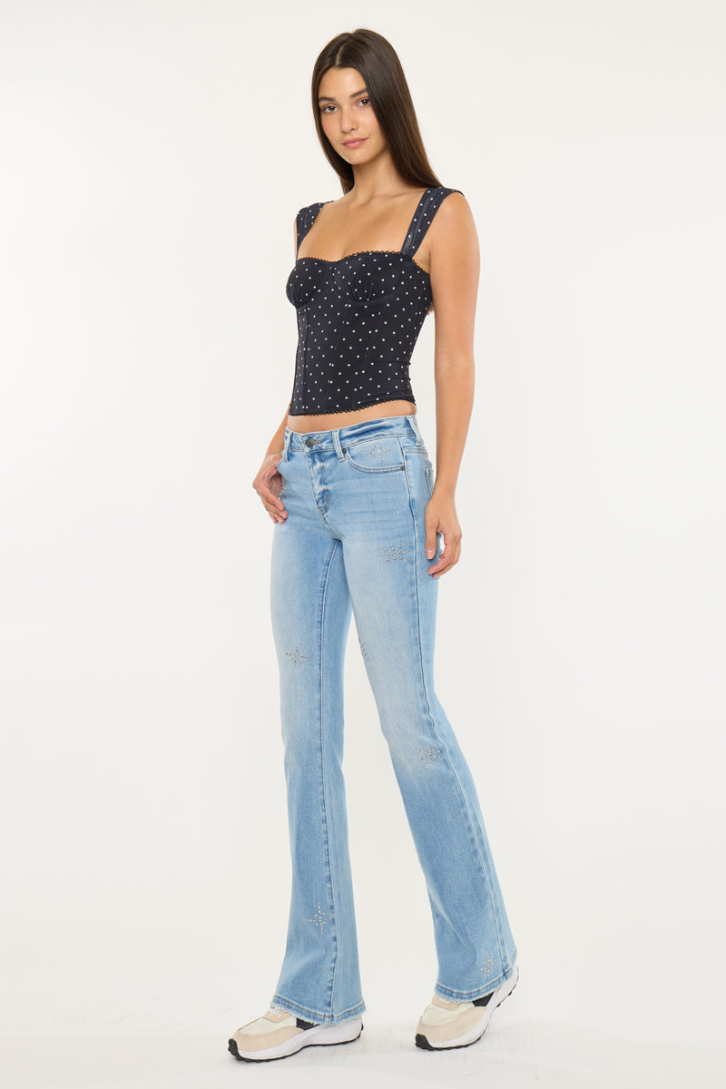 Estrella Mid Rise Flare Jeans