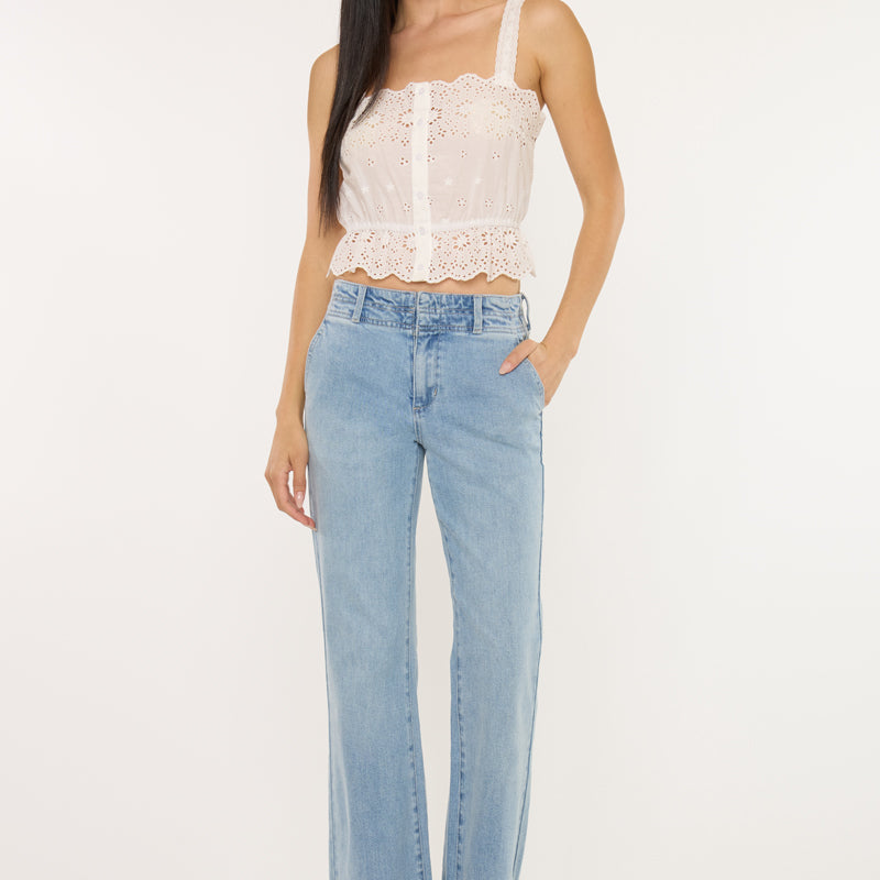 Islan High Rise Wide Flare Jeans - Official Kancan USA