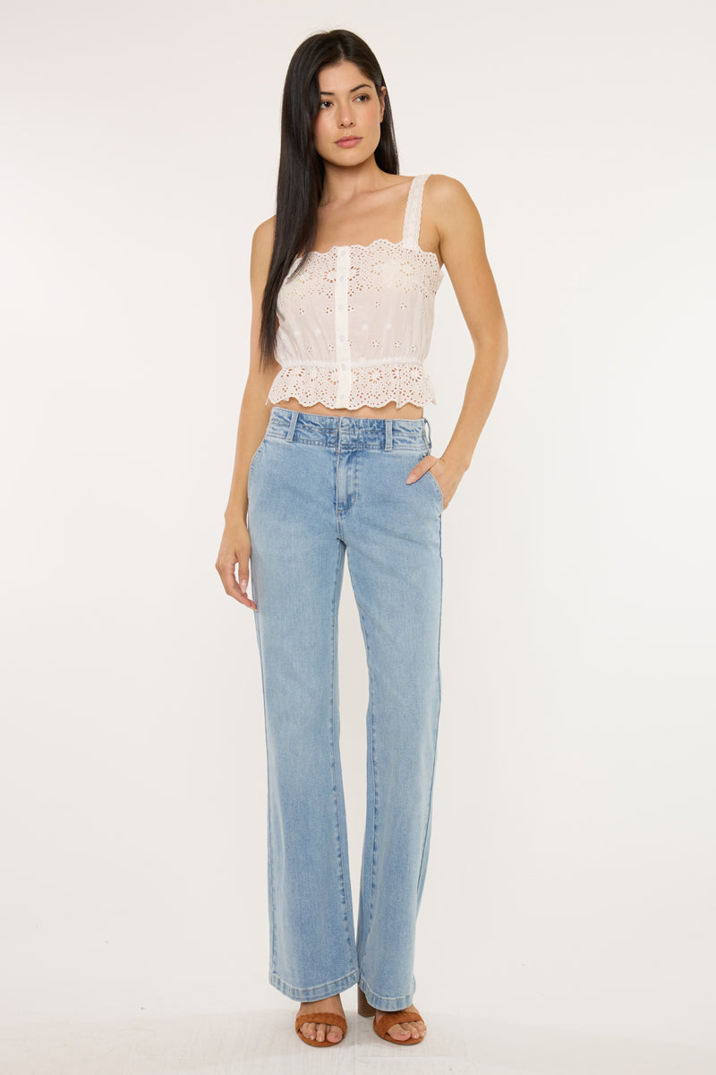 Islan High Rise Wide Flare Jeans - Official Kancan USA