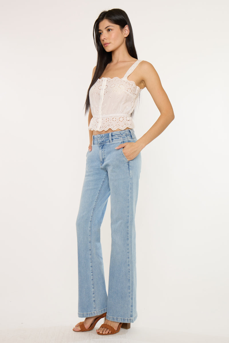 Islan High Rise Wide Flare Jeans - Official Kancan USA