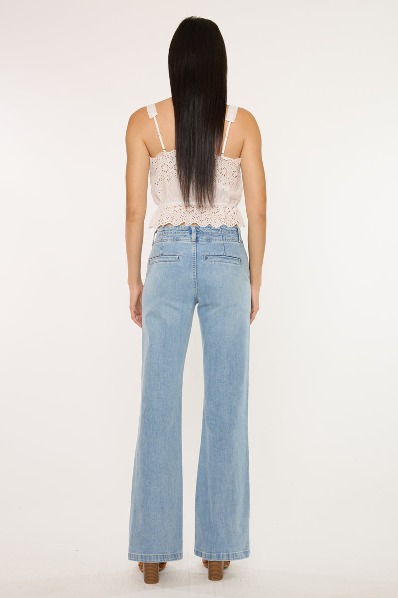 Islan High Rise Wide Flare Jeans – Bold Fit – Kancan USA
