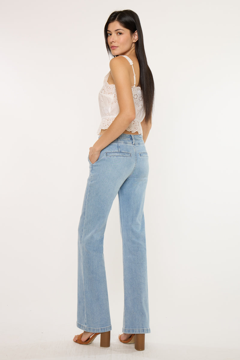 Islan High Rise Wide Flare Jeans – Bold Fit – Kancan USA