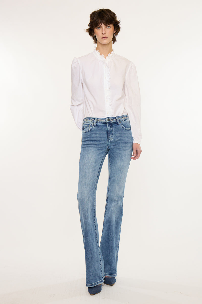 Cecilie Mid Rise Flare Jeans - Official Kancan USA