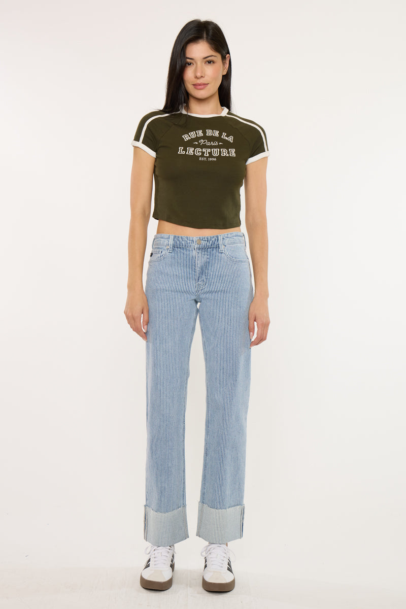 Taata Mid Rise Slim Wide Jeans - Official Kancan USA