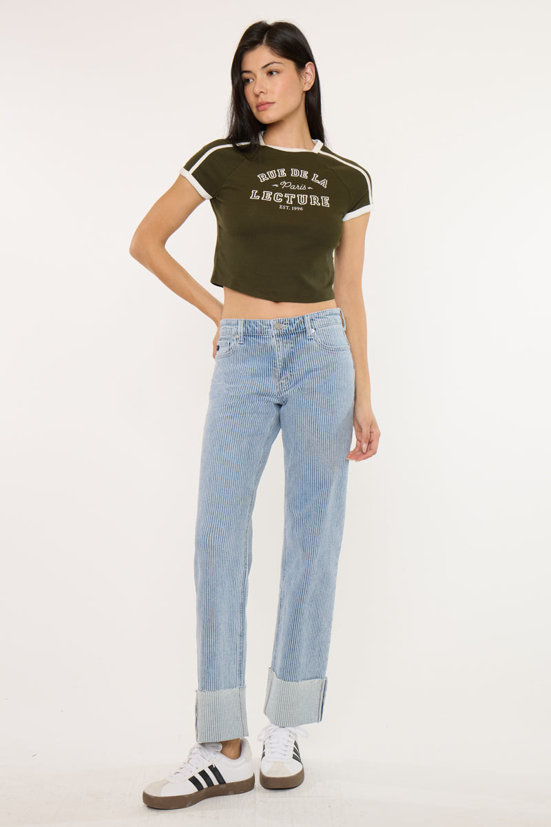 Taata Mid Rise Slim Wide Jeans - Official Kancan USA