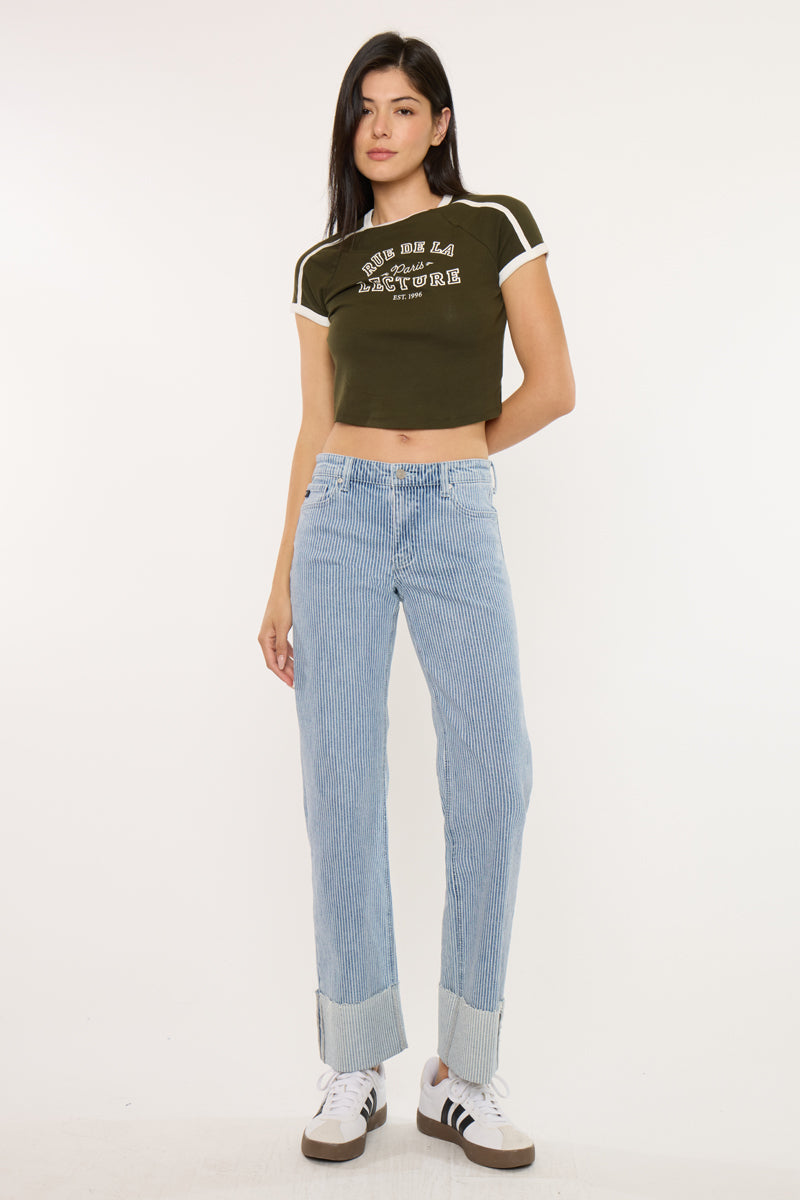 Taata Mid Rise Slim Wide Jeans - Official Kancan USA