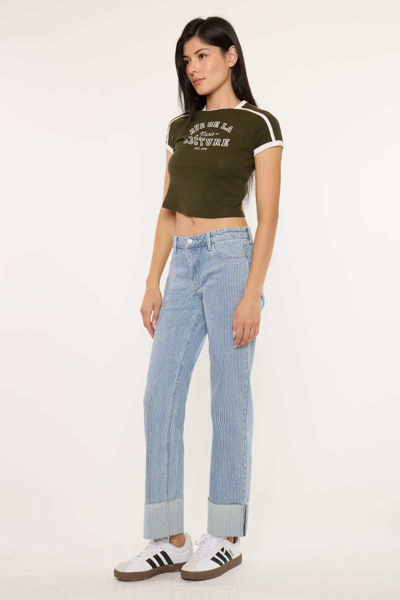 Taata Mid Rise Slim Wide Jeans - Official Kancan USA