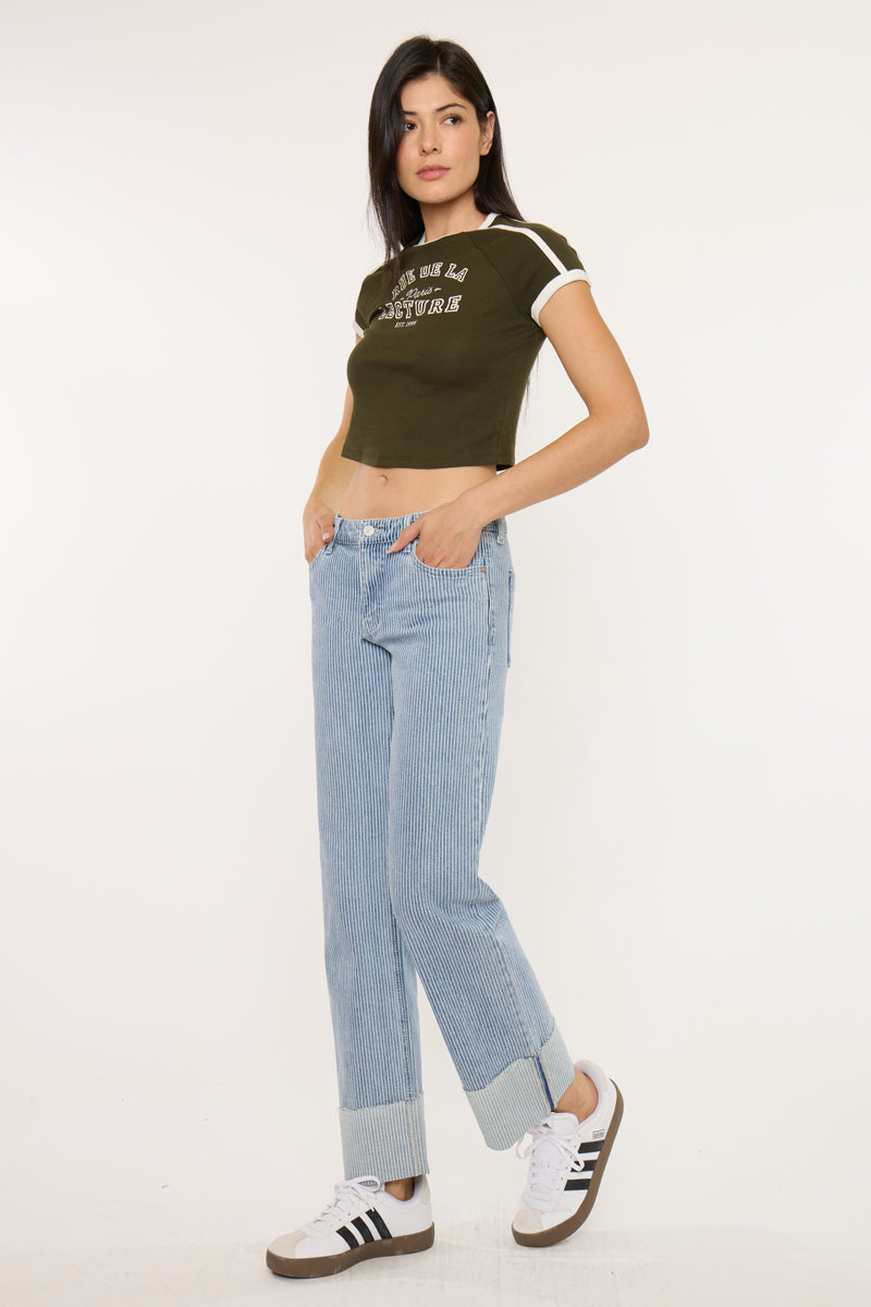 Taata Mid Rise Slim Wide Jeans - Official Kancan USA