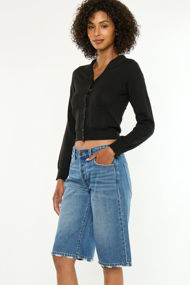 Kancan Daylin Baggy Jorts – Low Rise Denim Fit – Kancan USA