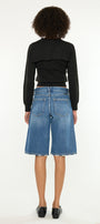 Daylin Low Rise Baggy Jort Shorts – Medium Wash Rigid Denim - Official Kancan USA