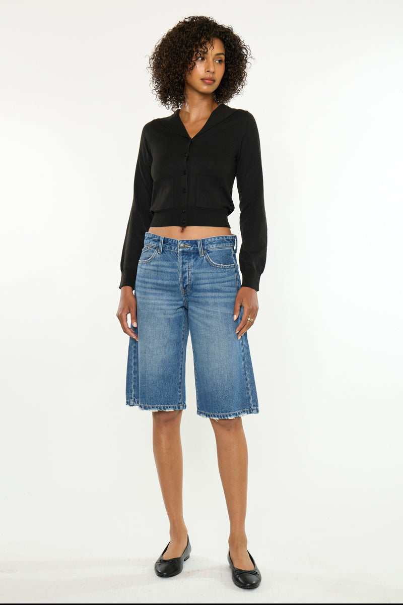 Kancan Daylin Baggy Jorts – Low Rise Denim Fit – Kancan USA