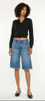 Daylin Low Rise Baggy Jort Shorts – Medium Wash Rigid Denim - Official Kancan USA