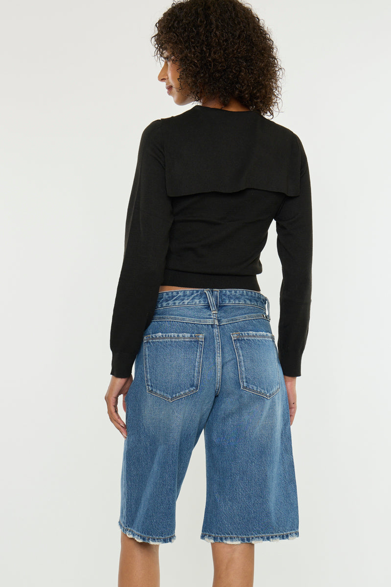 Kancan Daylin Baggy Jorts – Low Rise Denim Fit – Kancan USA