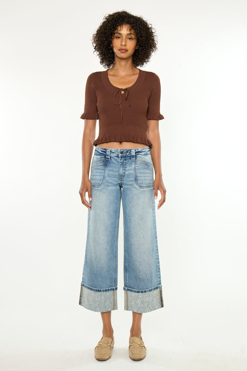 Anley Mid Rise Crop Wide – Kancan USA