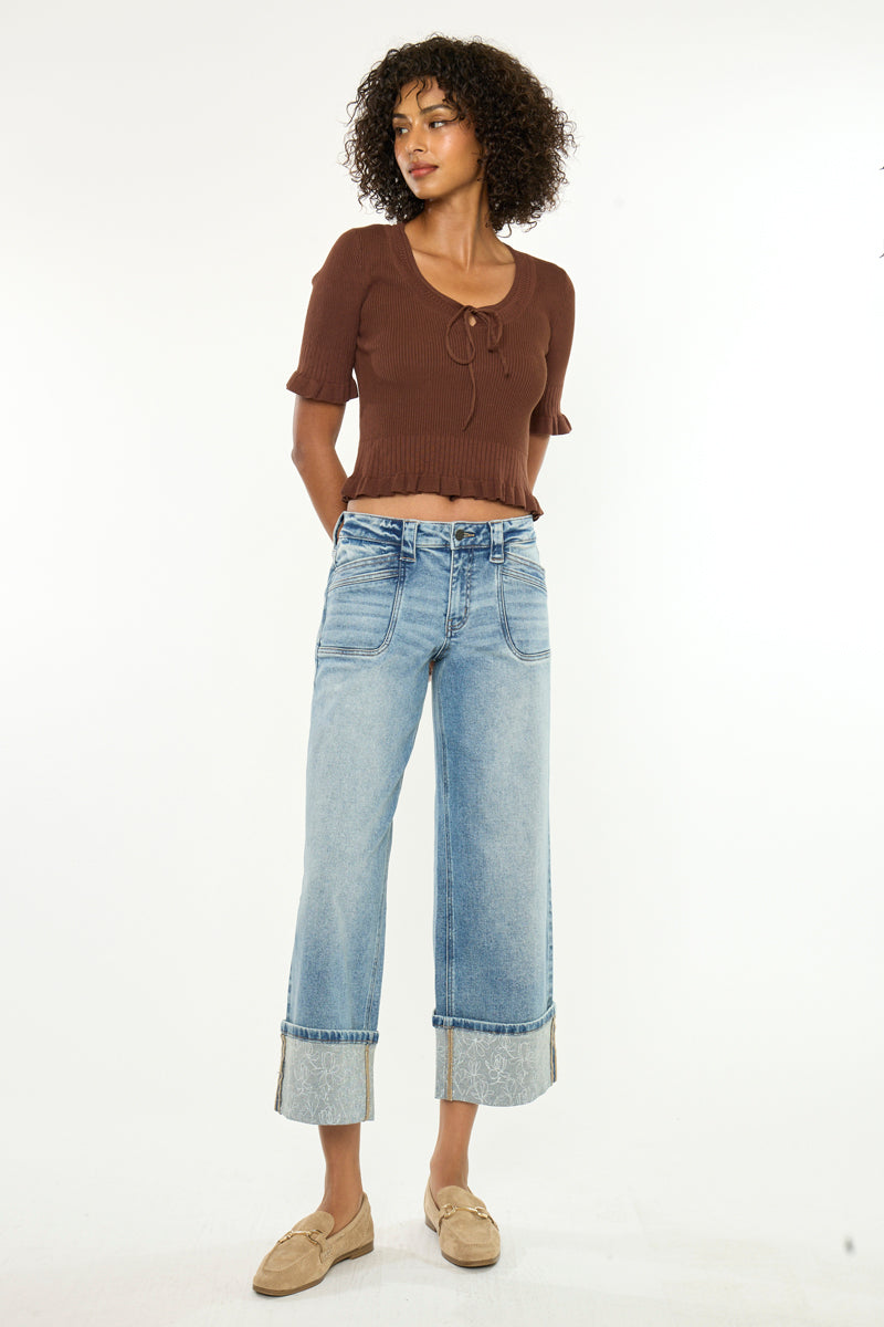 Anley Mid Rise Crop Wide – Kancan USA
