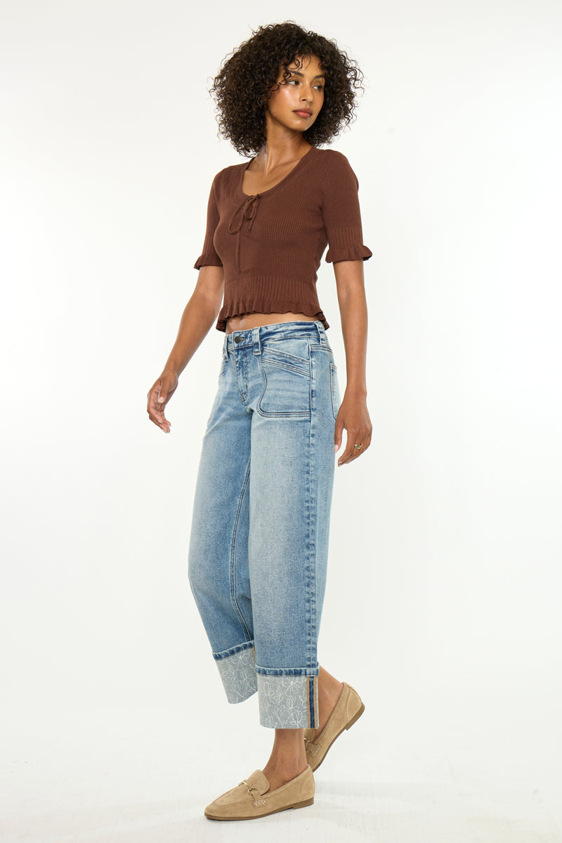 Anley Mid Rise Crop Wide – Kancan USA