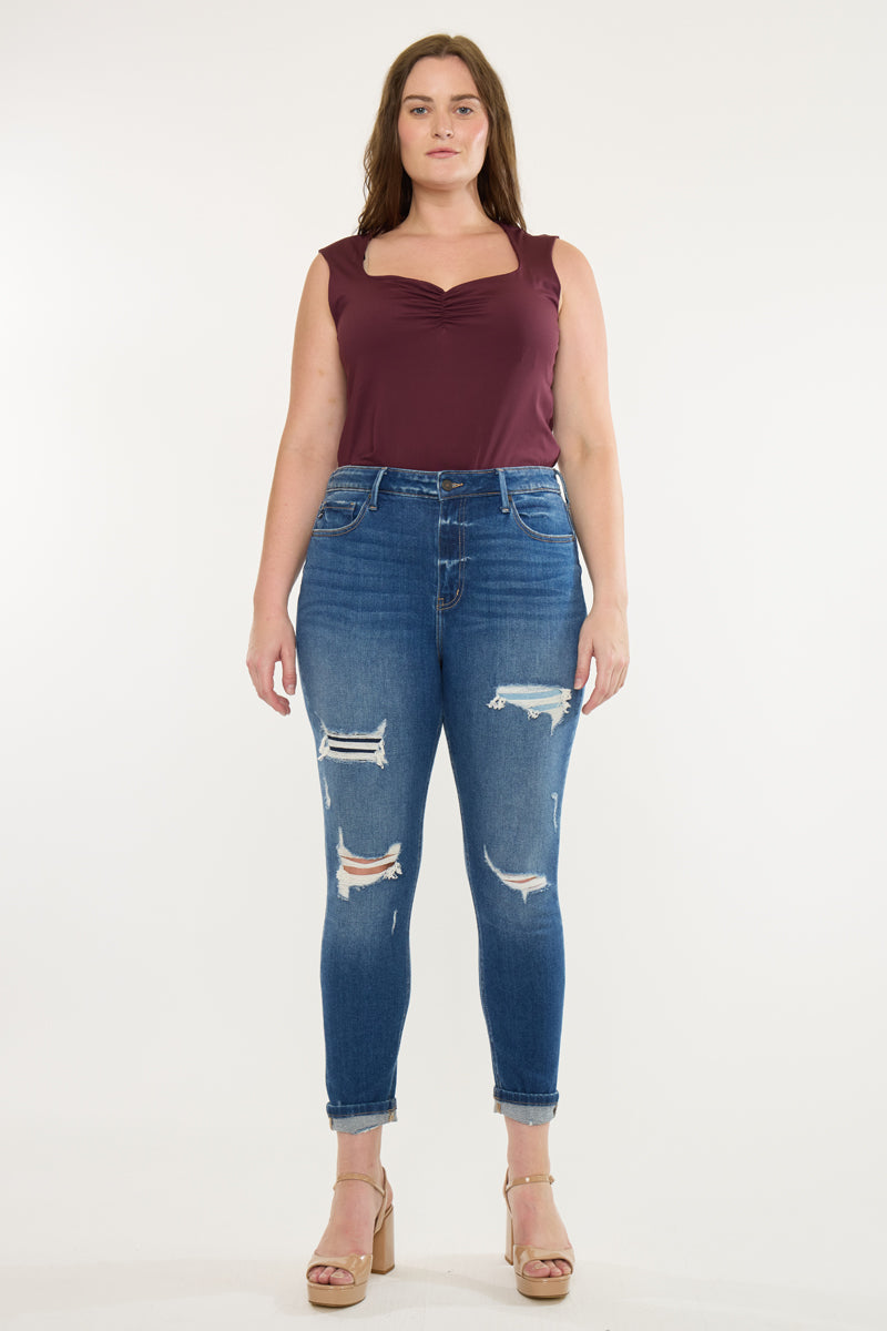 Carly High Rise Ankle Skinny Jeans (Plus Size)