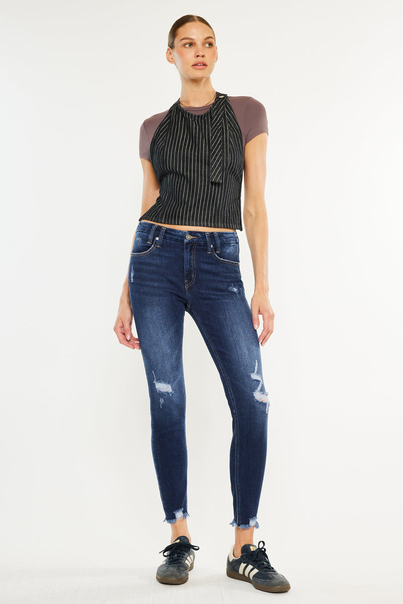 Fiora Mid Rise Ankle Skinny Jeans - Official Kancan USA