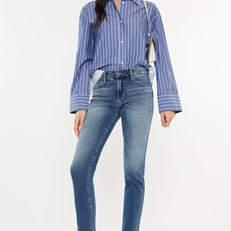 Myra Mid Rise Cigarette Leg Jeans - Official Kancan USA