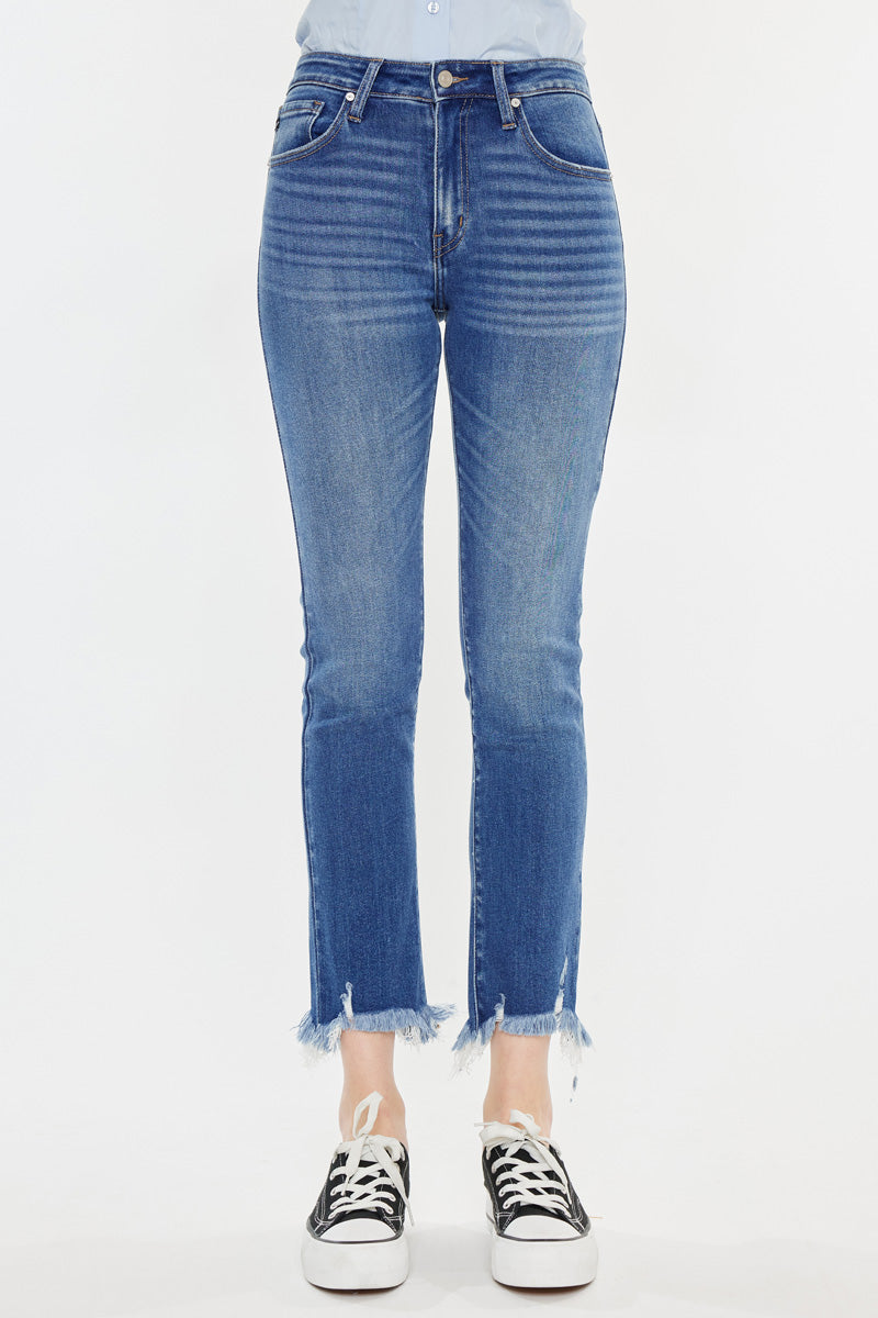 Danielle High Rise Straight Fit Leg Jeans - Official Kancan USA