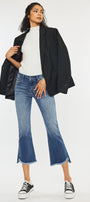 Aida Mid Rise Cropped Flare Jeans - Official Kancan USA