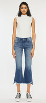 Aida Mid Rise Cropped Flare Jeans - Official Kancan USA