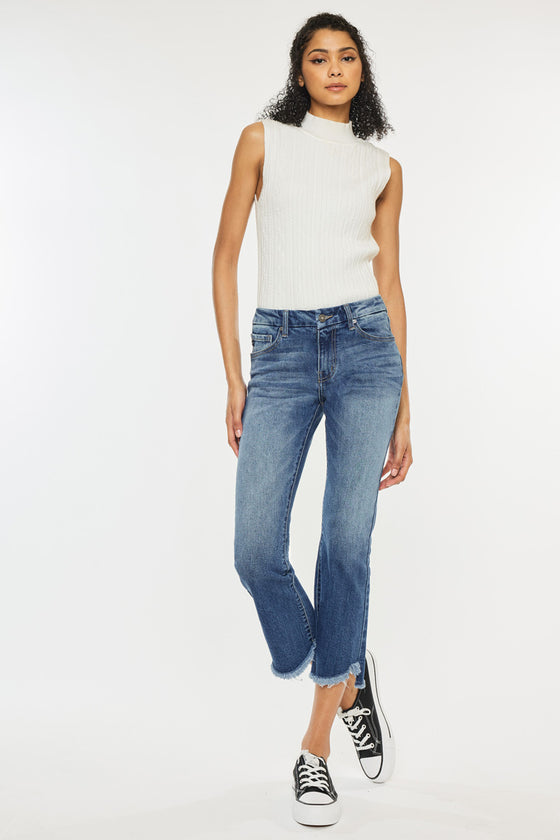 Aida Mid Rise Cropped Flare Jeans