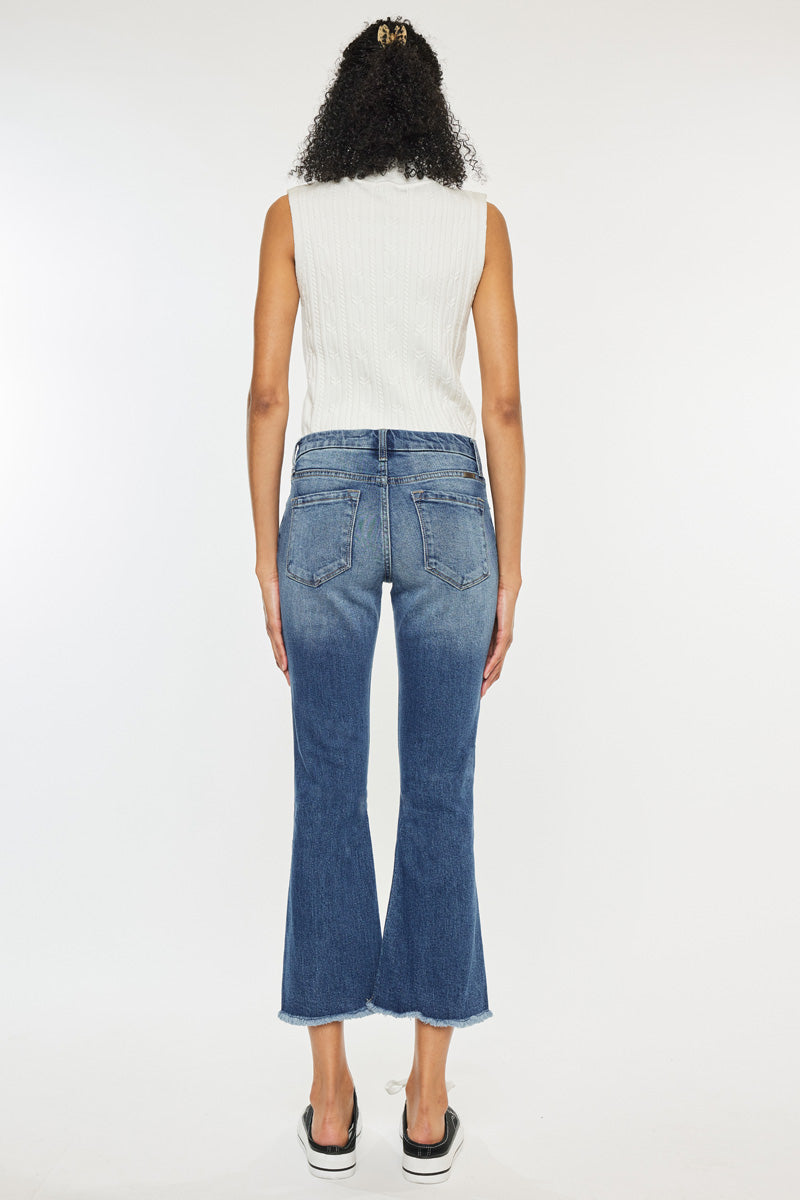 Aida Mid Rise Cropped Flare Jeans – Kancan USA