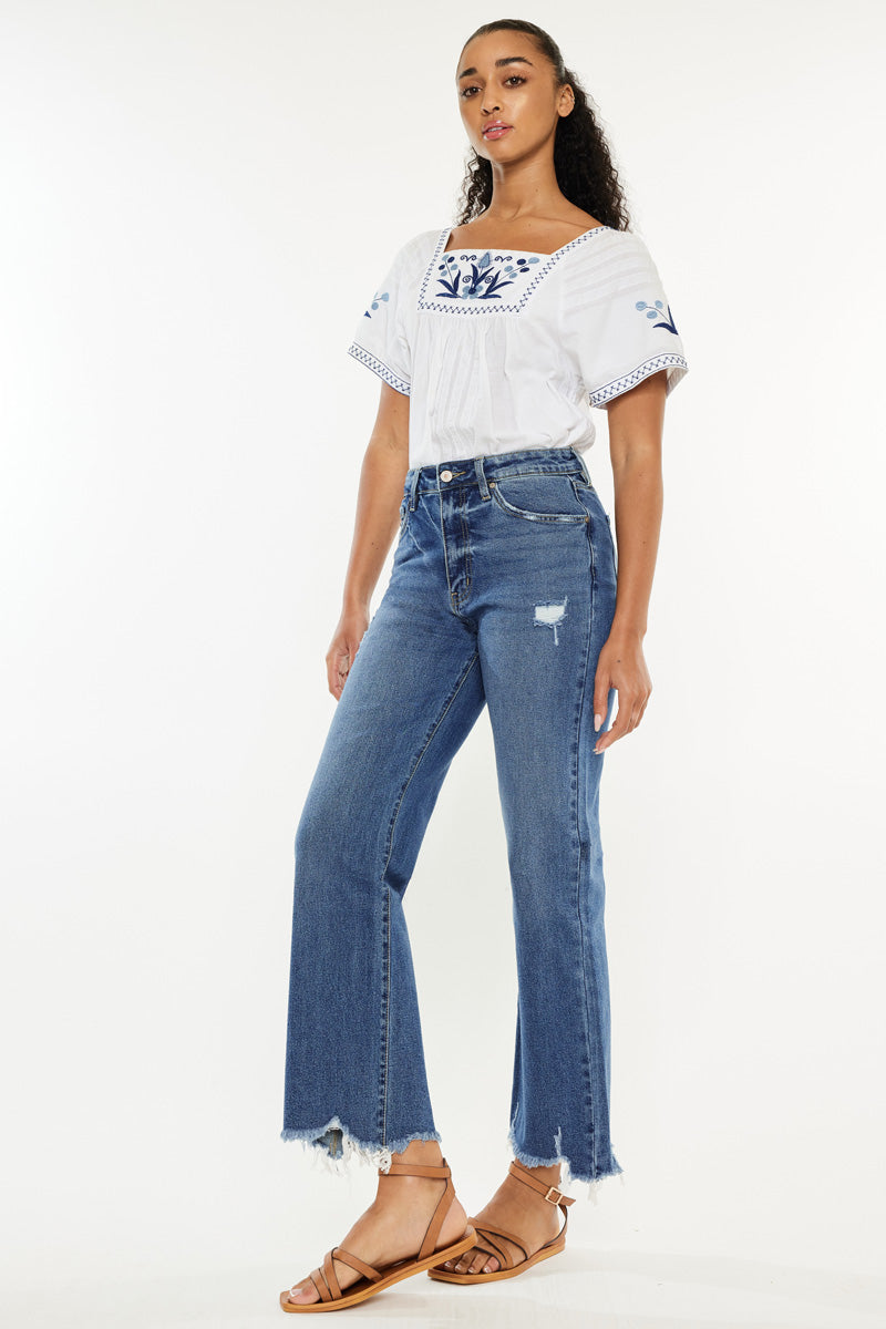 Jemma High Rise Slim Wide Leg Jeans – Kancan USA